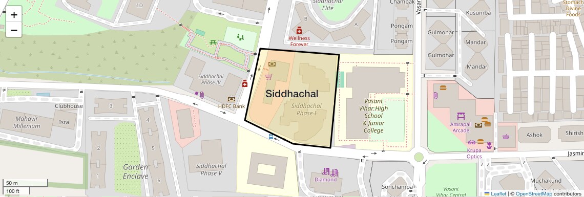 Location Map of Siddhachal, Thane