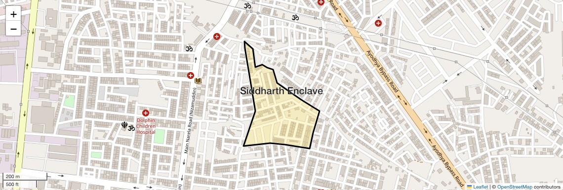 Location Map of Siddharth Enclave, Bhopal