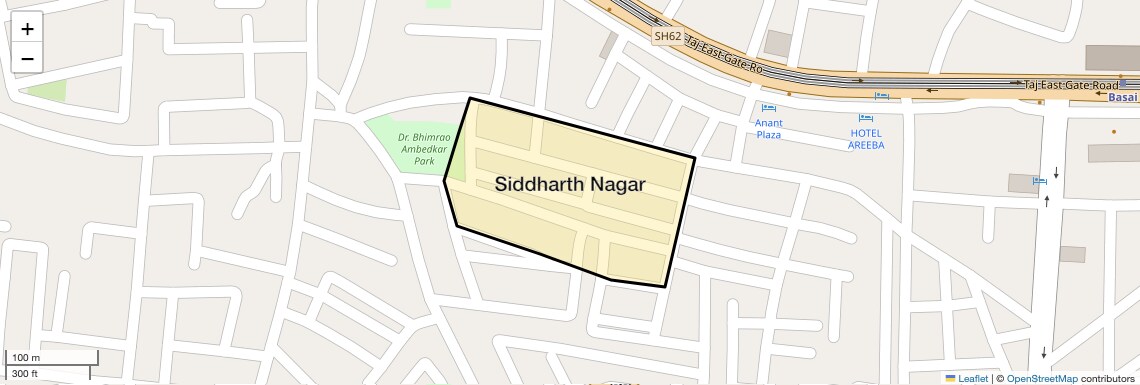 Location Map of Siddharth Nagar, Agra