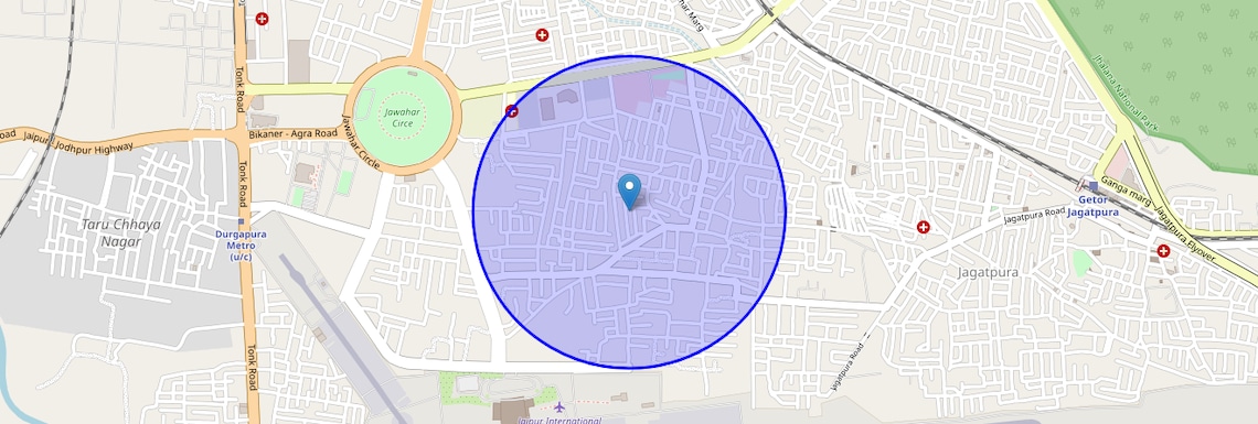 Location Map of Siddharth Nagar, Jaipur