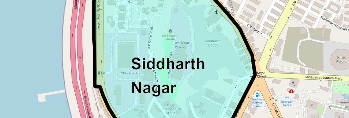Location Map of Siddharth Nagar, Mumbai