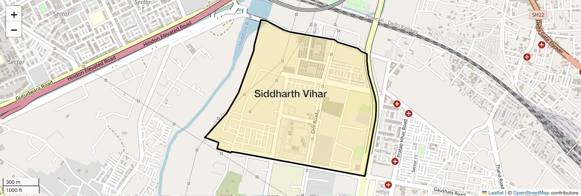 Location Map of Siddharth Vihar, Ghaziabad