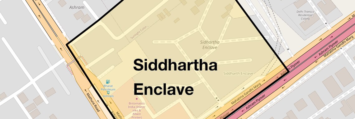 Location Map of Siddhartha Enclave, Delhi
