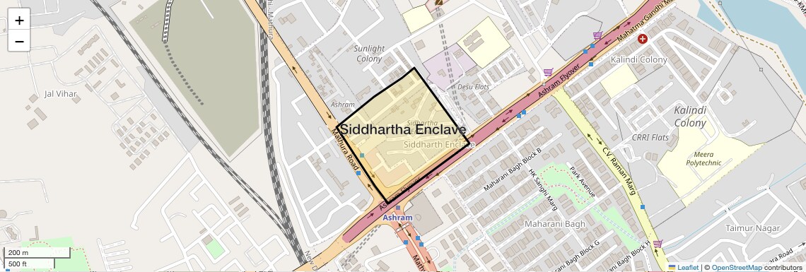 Location Map of Siddhartha Enclave, Delhi