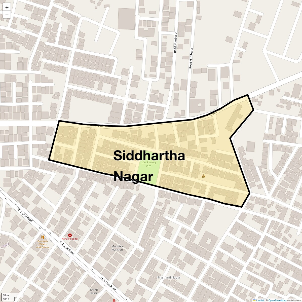 Location Map of Siddhartha Nagar, Hyderabad