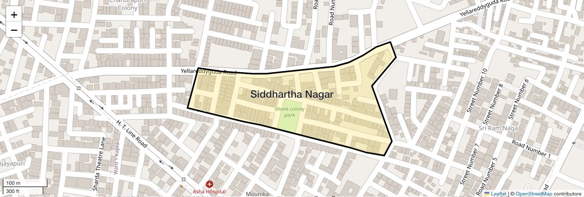 Location Map of Siddhartha Nagar, Hyderabad