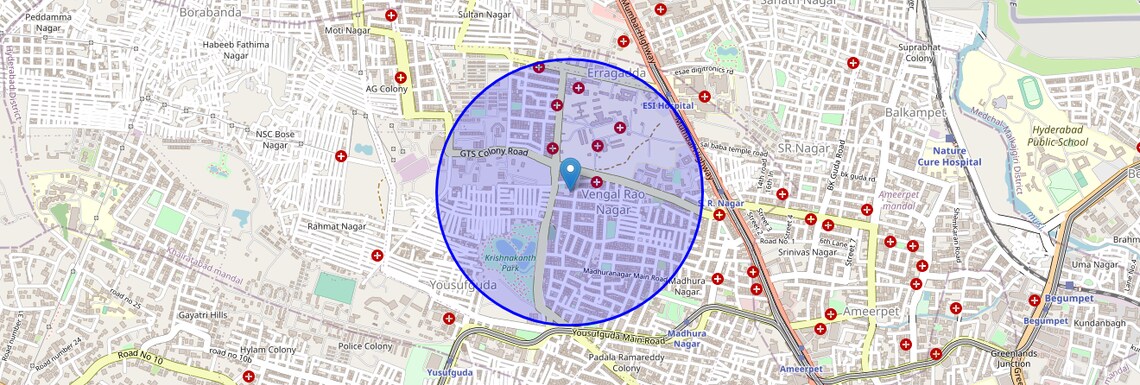 Location Map of Siddhartha Nagar, Hyderabad