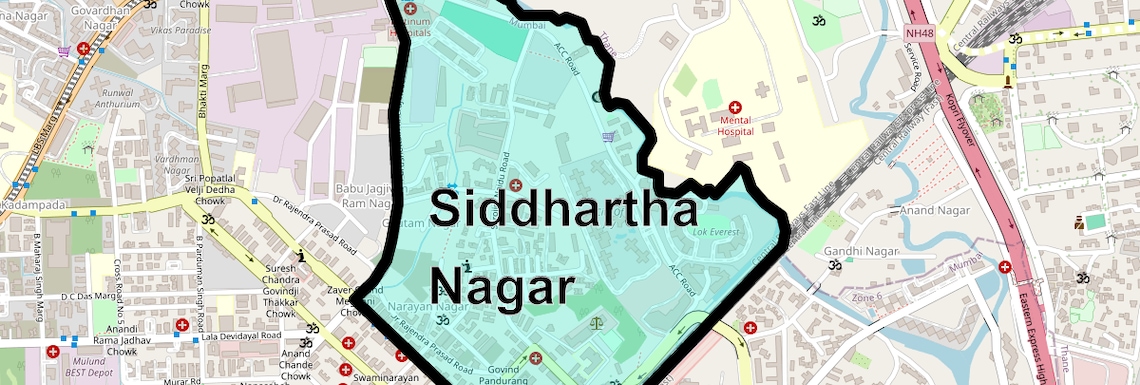 Location Map of Siddhartha Nagar, Mumbai