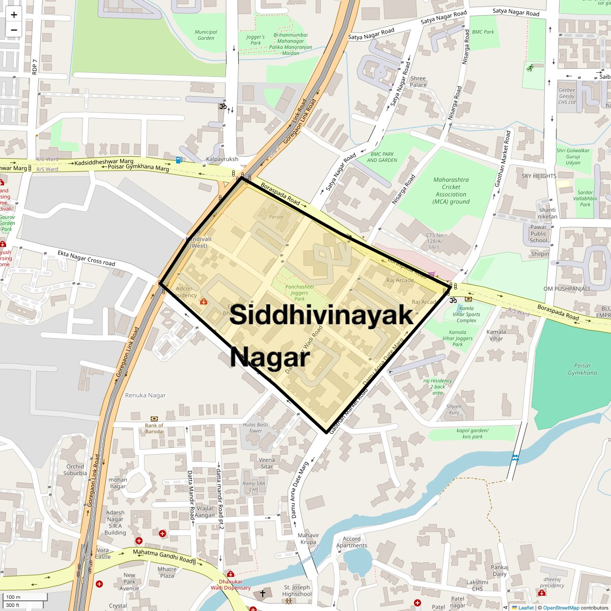 Location Map of Siddhivinayak Nagar, Mumbai