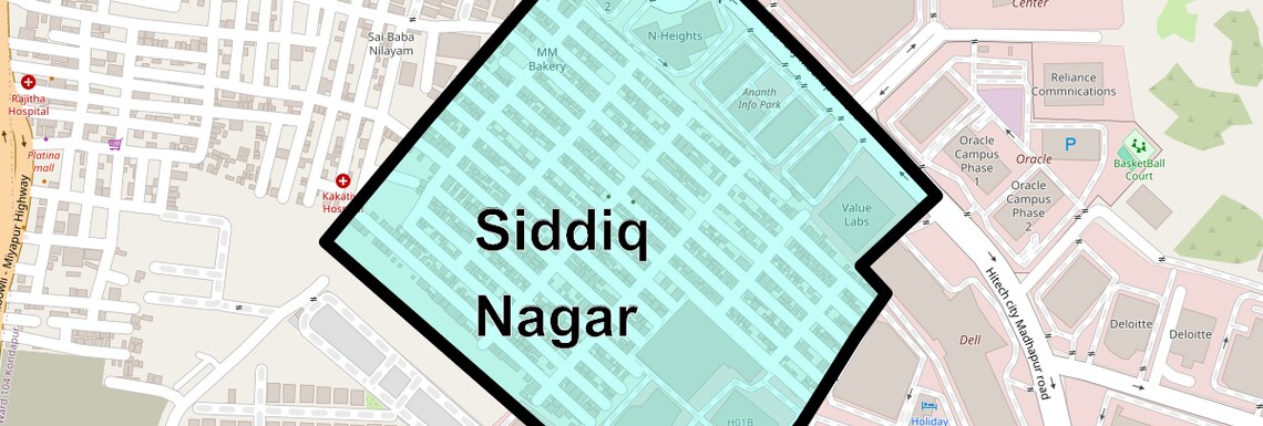 Location Map of Siddiq Nagar, Hyderabad
