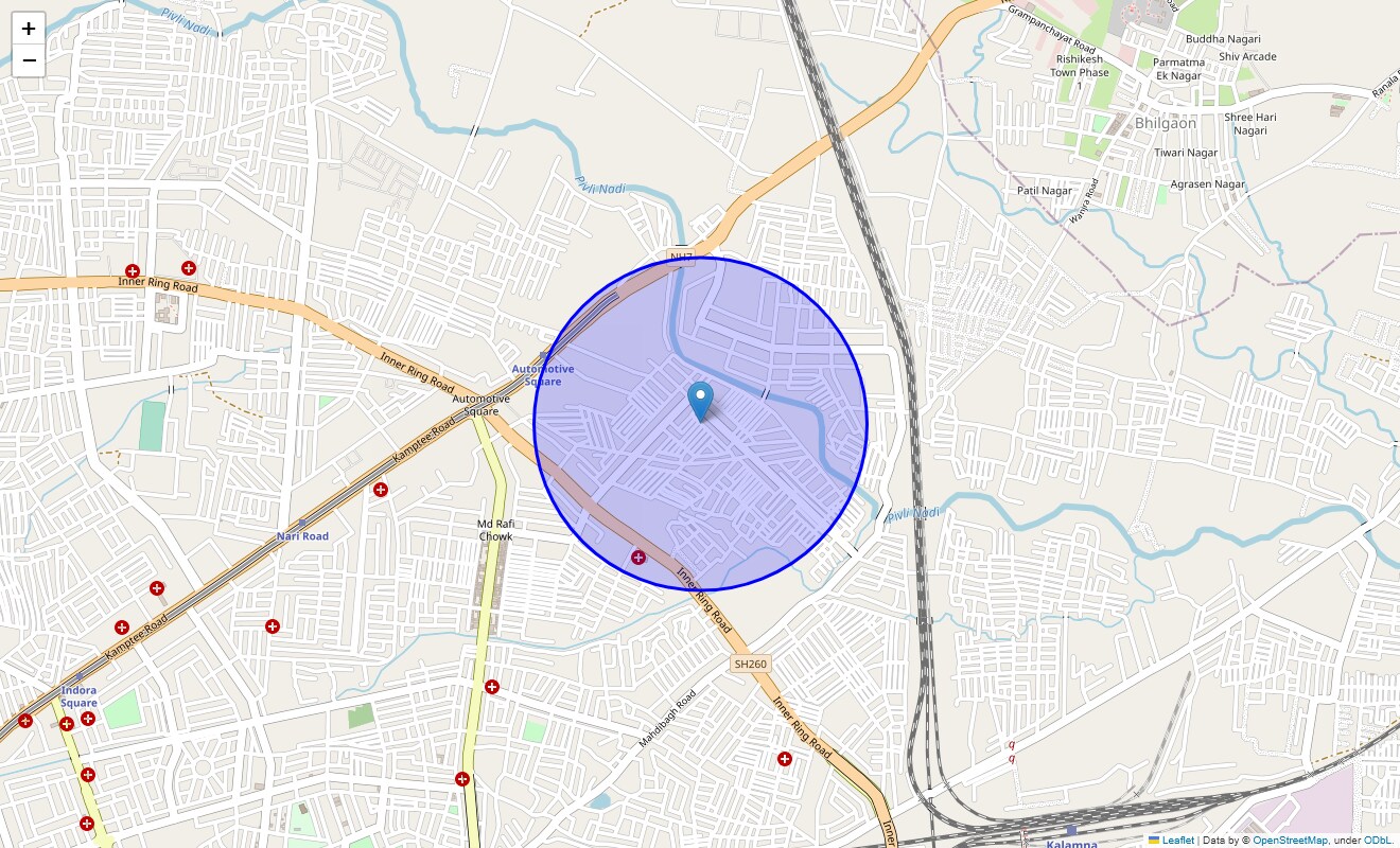 Location Map of Sidharth Nagar, Nagpur