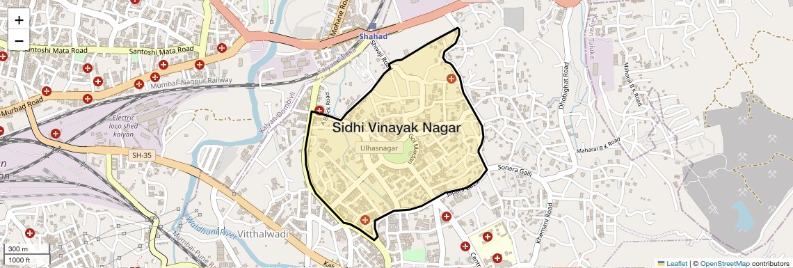 Location Map of Sidhi Vinayak Nagar, Thane