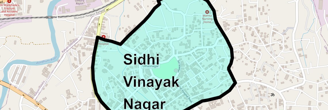 Location Map of Sidhi Vinayak Nagar, Thane