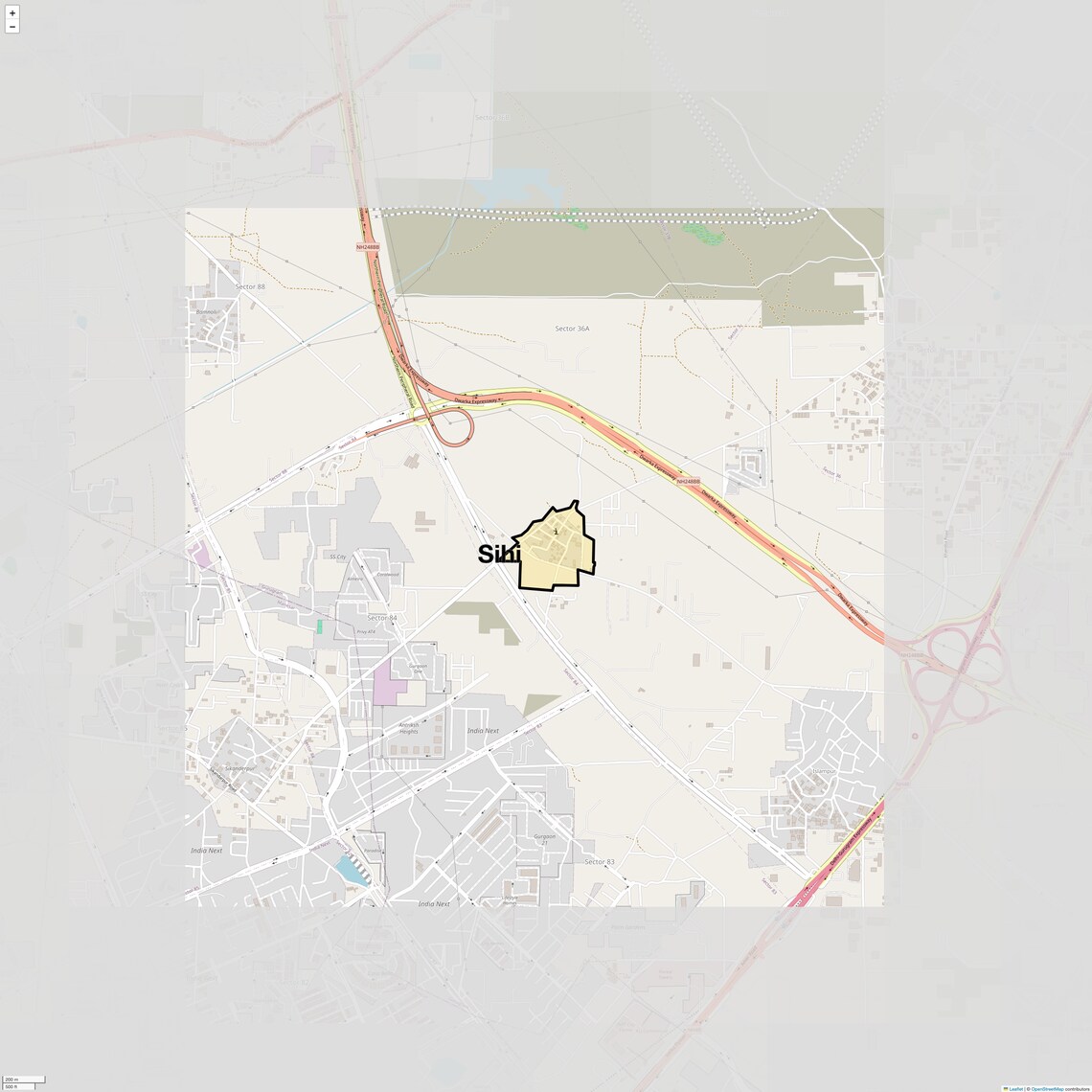 Location Map of Sihi, Gurgaon