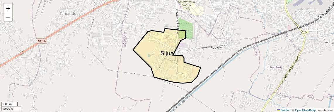 Location Map of Sijua, Bhubaneswar