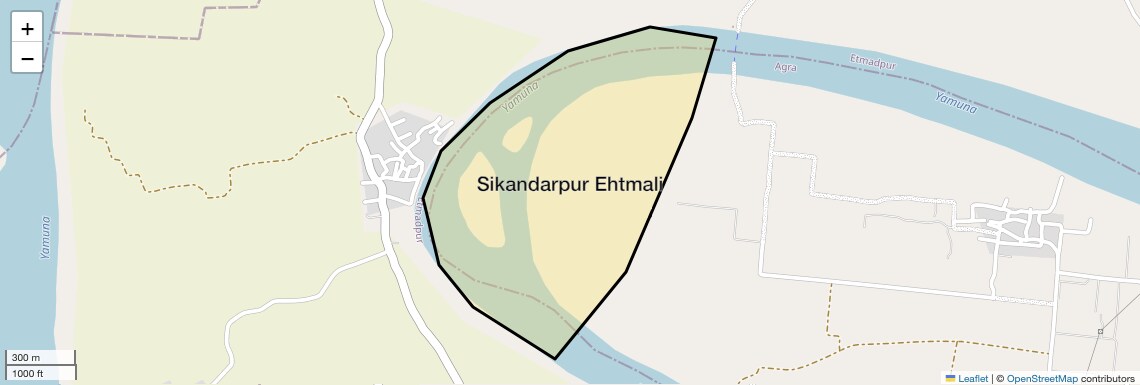 Location Map of Sikandarpur Ehtmali, Agra