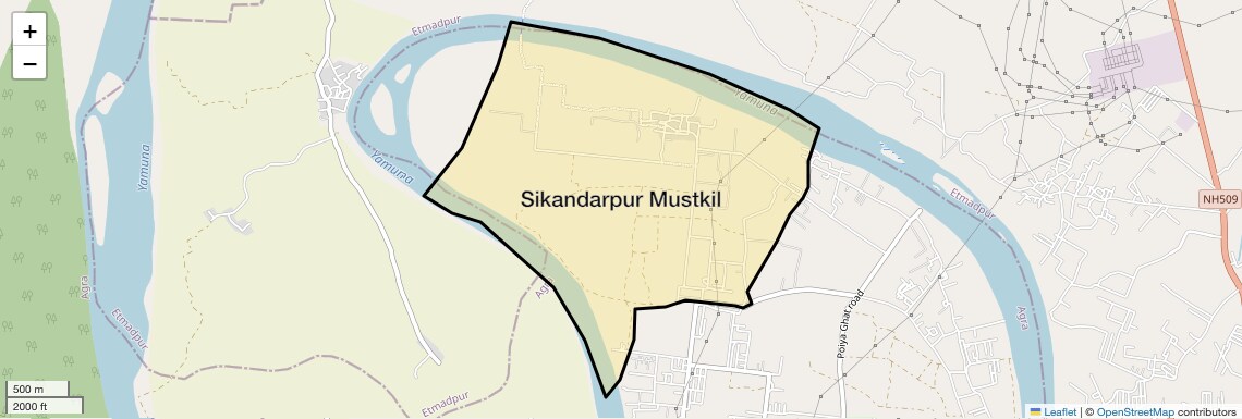 Location Map of Sikandarpur Mustkil, Agra