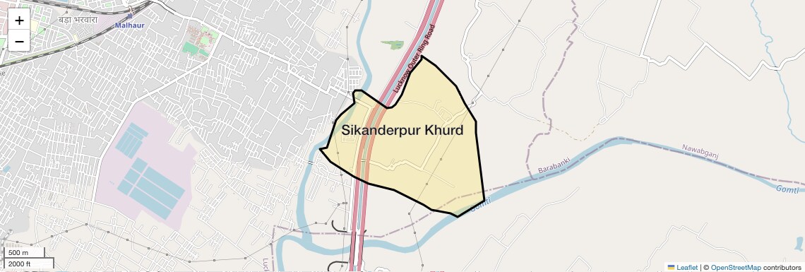 Location Map of Sikanderpur Khurd, Lucknow