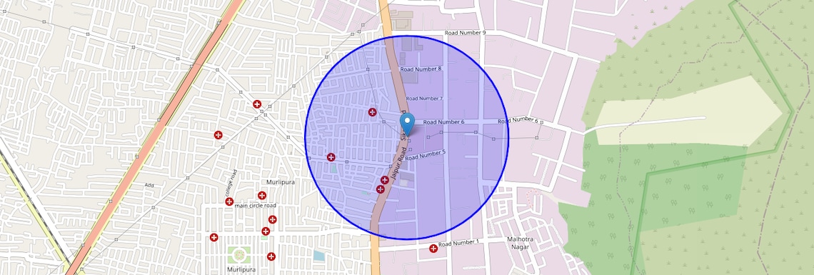 Location Map of Sikar Road, Jaipur