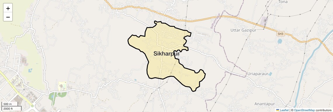 Location Map of Sikharpur, Kolkata