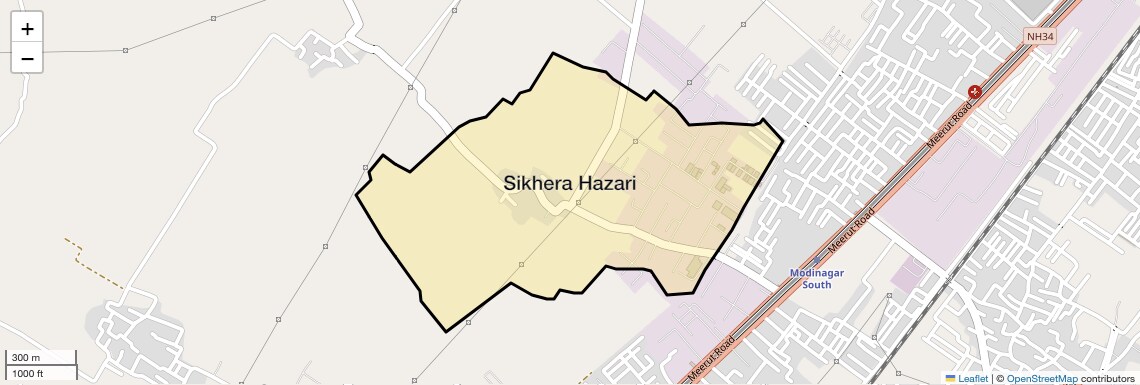 Location Map of Sikhera Hazari, Ghaziabad