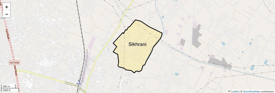 Location Map of Sikhrani, Ghaziabad