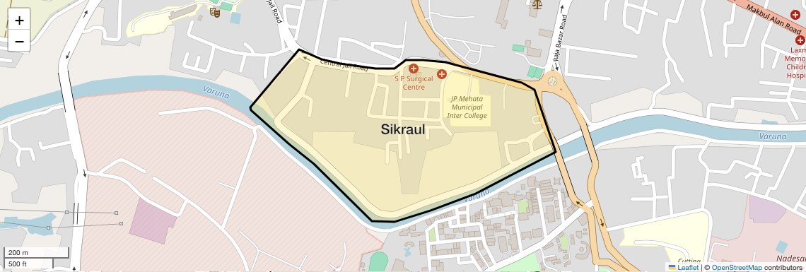 Location Map of Sikraul, Varanasi
