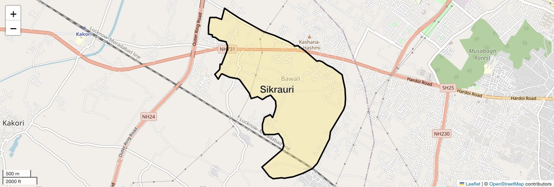 Location Map of Sikrauri, Lucknow