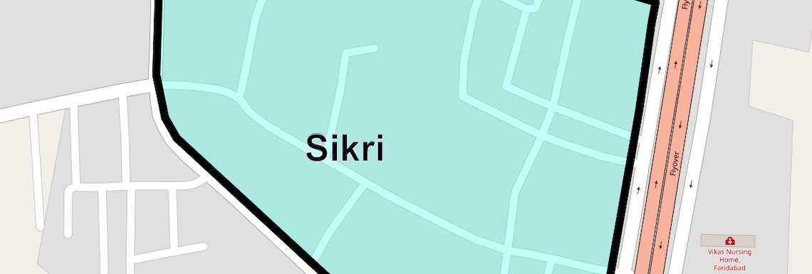 Location Map of Sikri, Faridabad