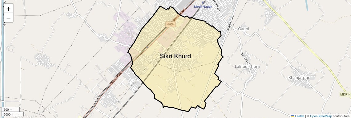 Location Map of Sikri Khurd, Ghaziabad