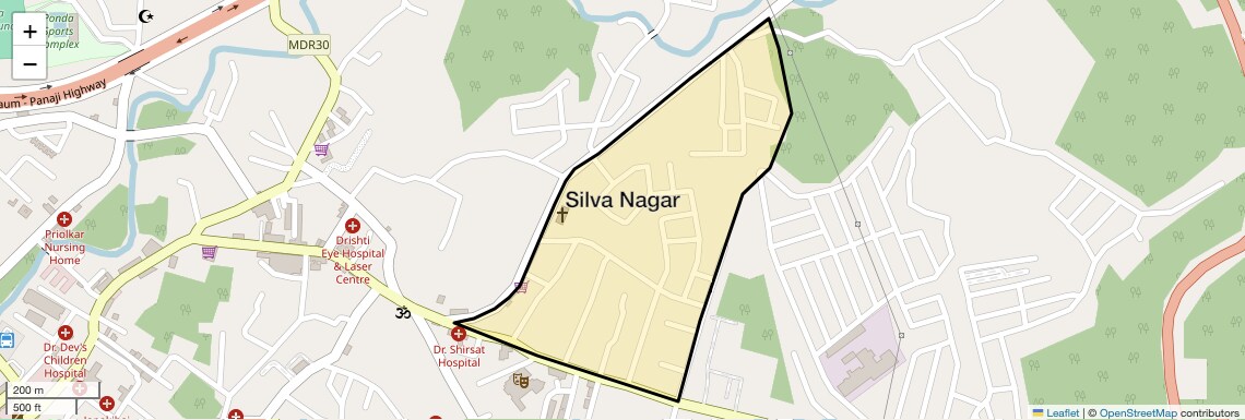 Location Map of Silva Nagar, Goa