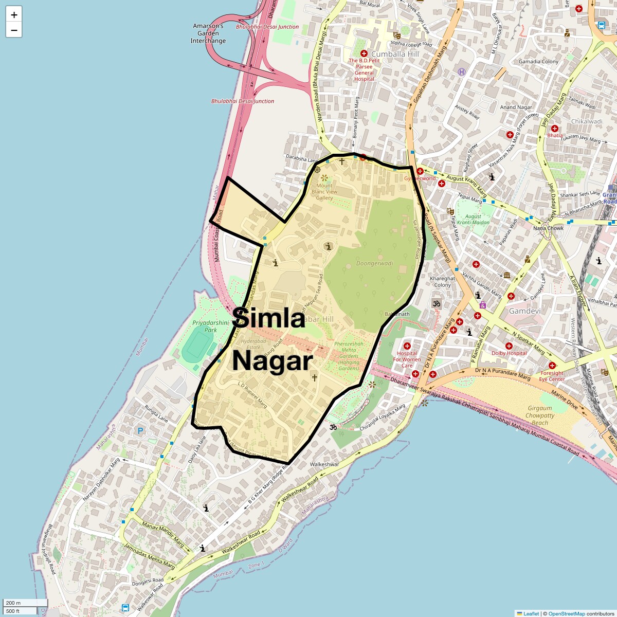 Location Map of Simla Nagar, Mumbai