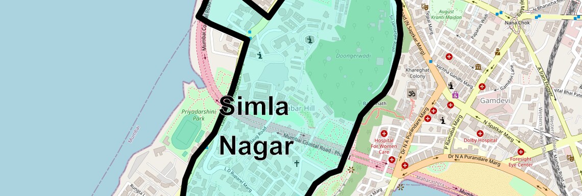 Location Map of Simla Nagar, Mumbai