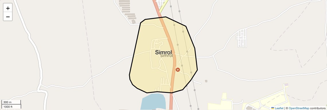 Location Map of Simrol, Indore