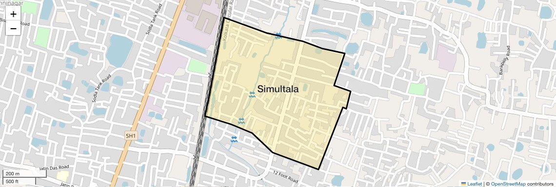 Location Map of Simultala, Kolkata