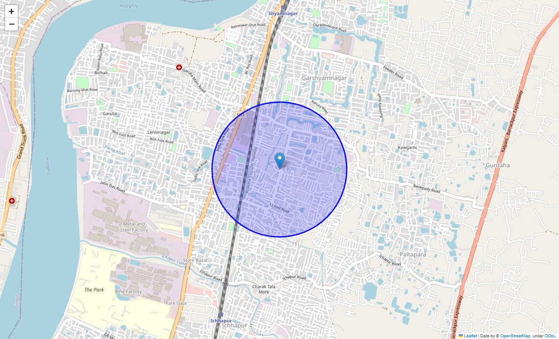 Location Map of Simultala, Kolkata