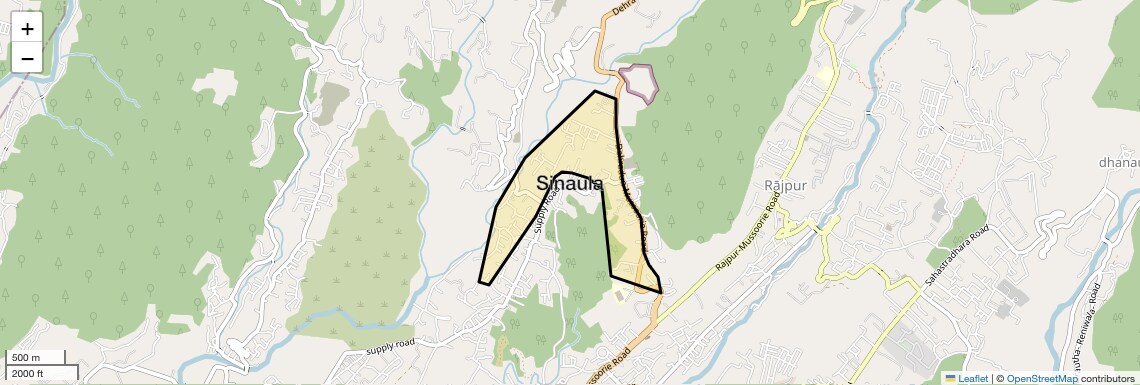 Location Map of Sinaula, Dehradun