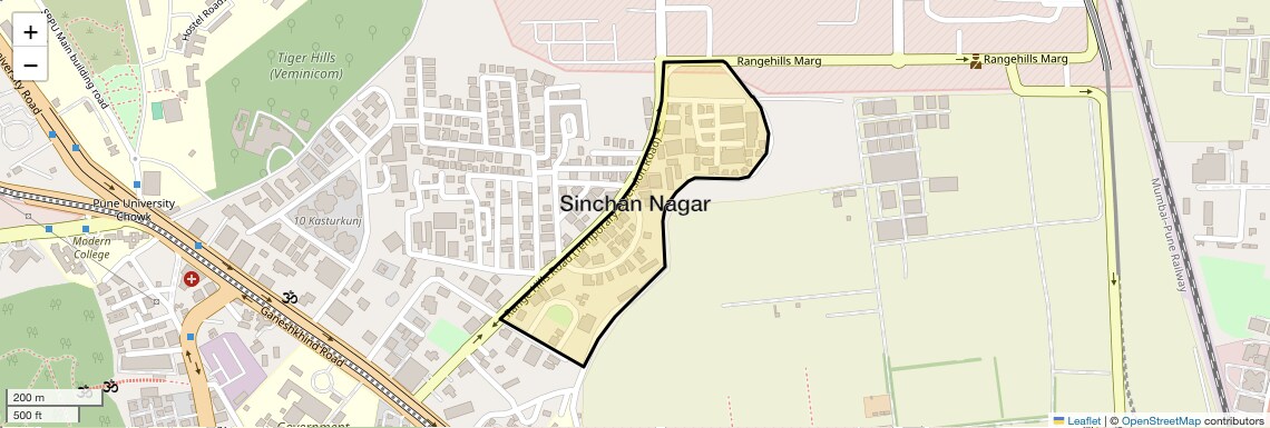 Location Map of Sinchan Nagar, Pune
