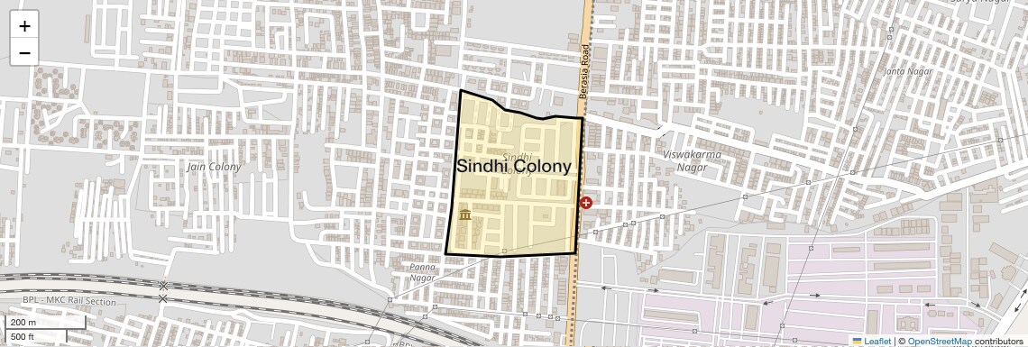Location Map of Sindhi Colony, Bhopal