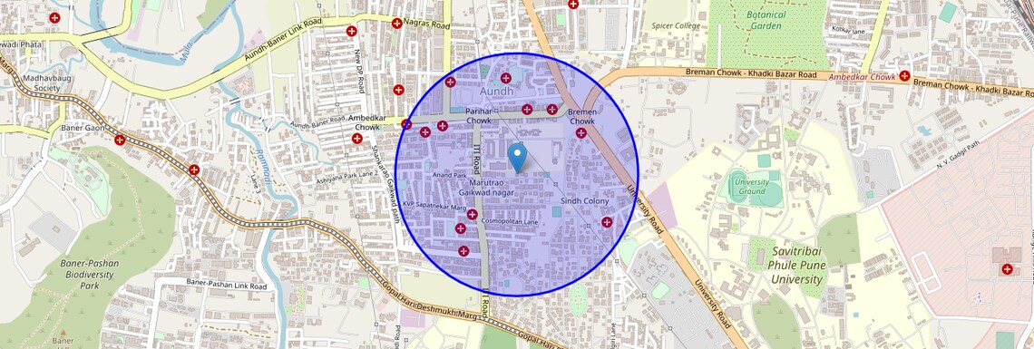 Location Map of Sindhi Colony, Pune