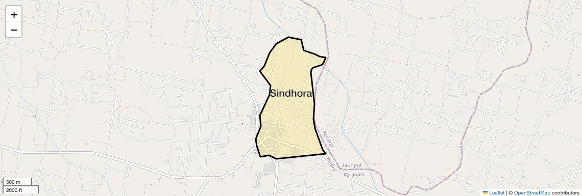 Location Map of Sindhora, Varanasi