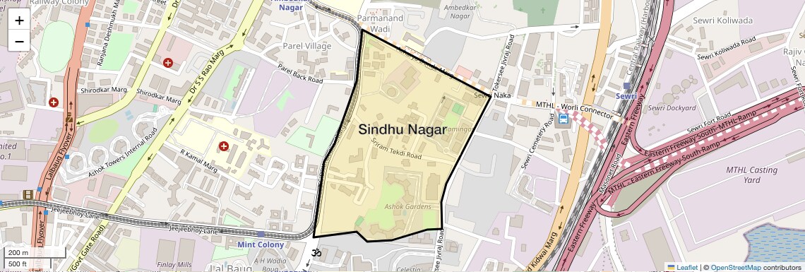Location Map of Sindhu Nagar, Mumbai