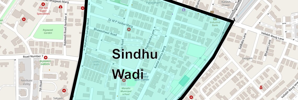 Location Map of Sindhu Wadi, Mumbai