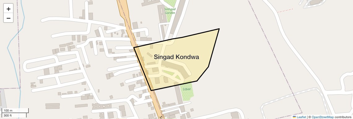 Location Map of Singad Kondwa, Pune