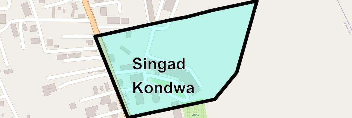 Location Map of Singad Kondwa, Pune