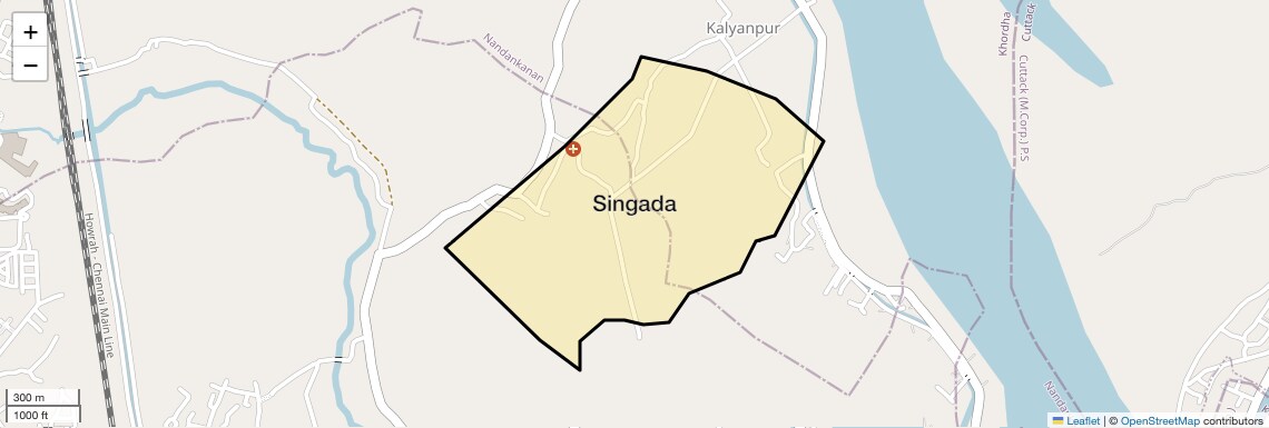 Location Map of Singada, Bhubaneswar