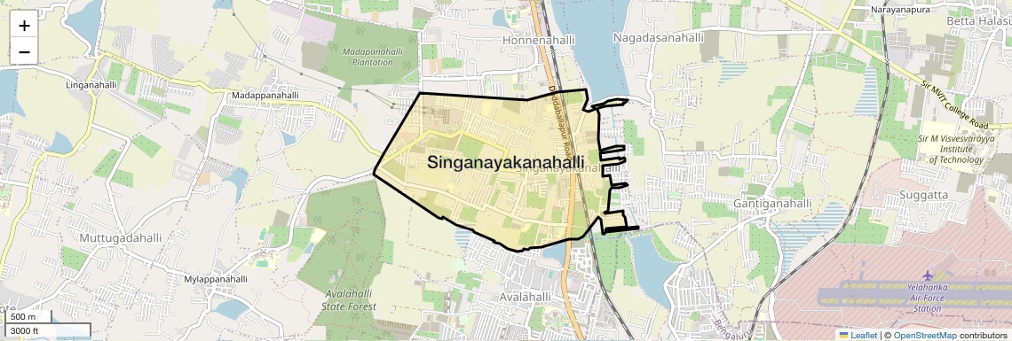 Location Map of Singanayakanahalli, Bangalore