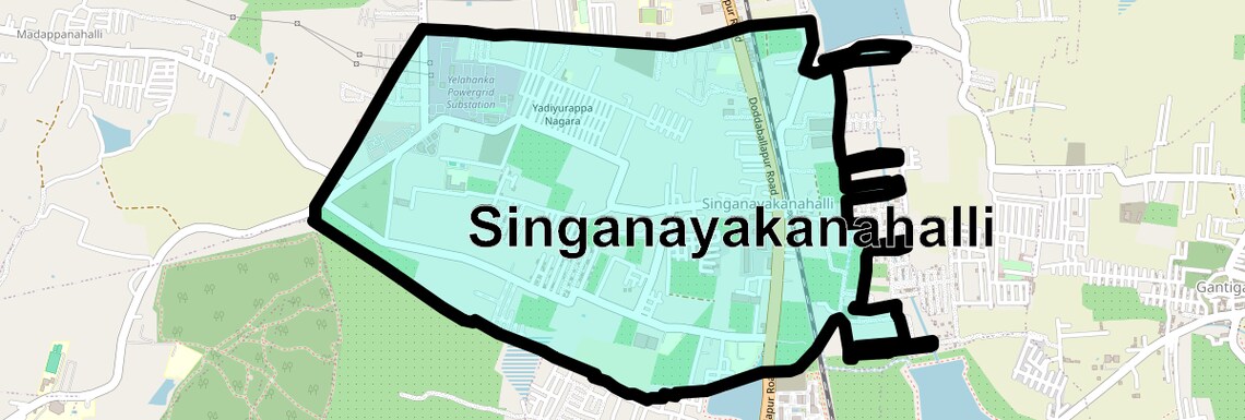 Location Map of Singanayakanahalli, Bangalore