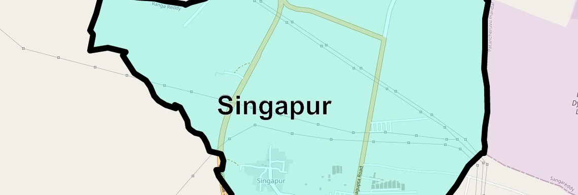 Location Map of Singapur, Hyderabad