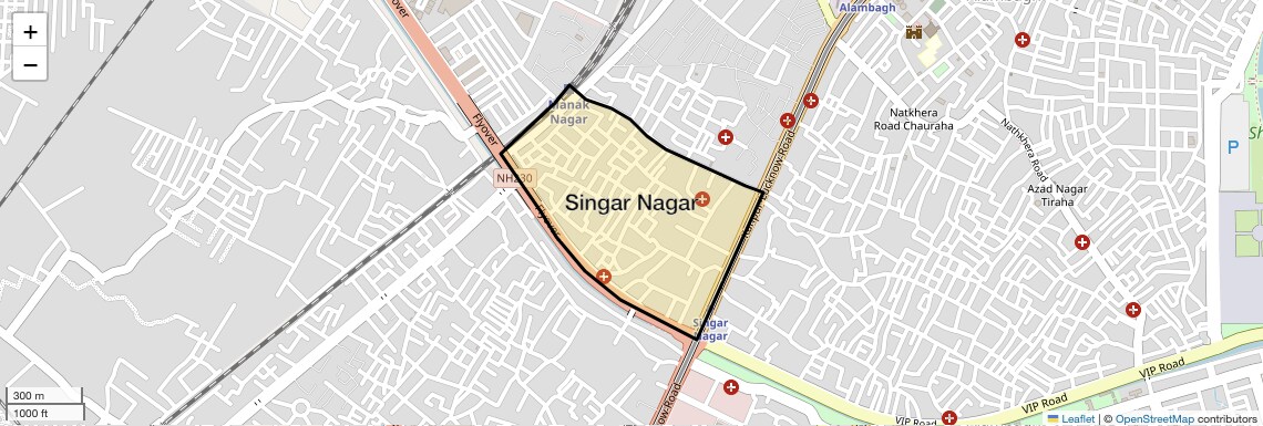 Location Map of Singar Nagar, Lucknow